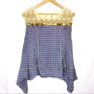 Anthropologie Floreat Sequin Fairycore‎ Top XS Sequin Cottagecore